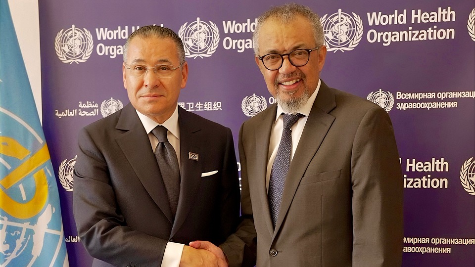<p>Kamel Ghribi with Tedros Adhanom Ghebreyesus, 8th Director-General of the World Health Organization</p>